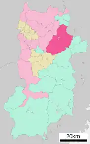 Poziția localității Uda