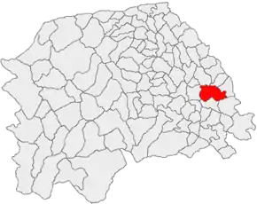 Amplasarea în cadrul județului