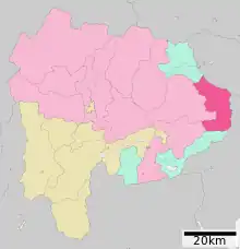 Poziția localității Uenohara