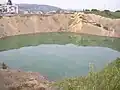 Lac sărat format în adâncitura fostei mine