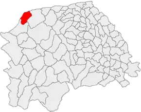 Amplasarea în cadrul județului