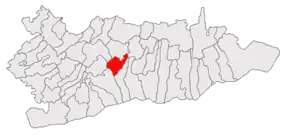 Amplasarea în cadrul județului