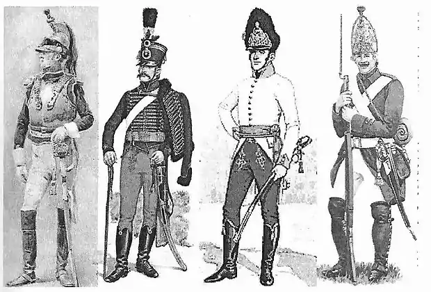 Litografii de epocă cu uniforme militare (1790-1810)