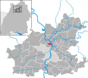 Poziția Untereisesheim pe harta districtului Heilbronn