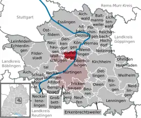Poziția localității Unterensingen