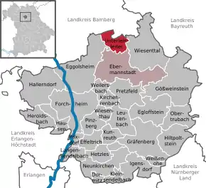 Poziția  Unterleinleiter pe harta districtului Forchheim