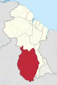 Poziția regiunii Upper Takutu-Upper Essequibo