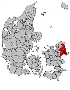 Poziția localității Copenhaga