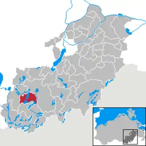 Poziția  Userin pe harta districtului Mecklenburg-Strelitz