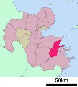 Poziția localității Usuki