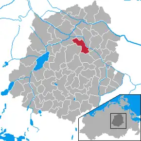 Poziția  Utzedel pe harta districtului Demmin