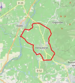 Poziția localității Vacqueyras