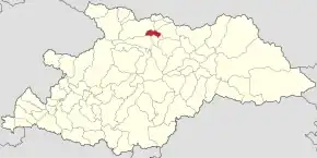 Localizarea în cadrul județului