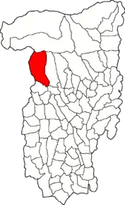 Amplasarea în cadrul județului