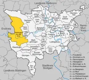 Poziția localității Vaihingen an der Enz