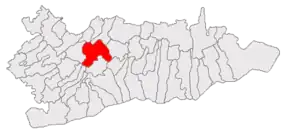 Amplasarea în cadrul județului