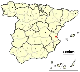 Poziția localității Valencia