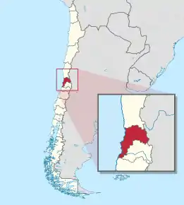 Poziția localității Regiunea Valparaíso