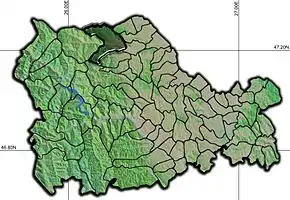 Amplasarea în cadrul județului