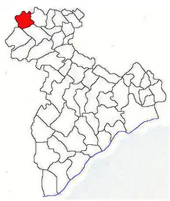 Amplasarea în cadrul județului