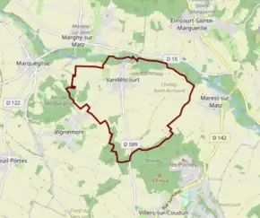 Poziția localității Vandélicourt