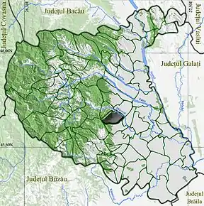 Amplasarea în cadrul județului