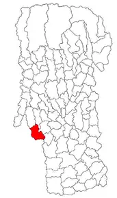 Amplasarea în cadrul județului