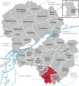 Poziția Velden pe harta districtului Landshut