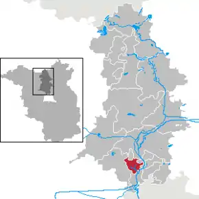 Poziția orașului Velten pe harta districtului Oberhavel