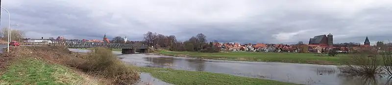 Inundație pe un braț de vărsare a lui Aller în Weser