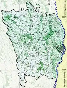 Amplasarea în cadrul județului