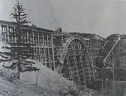 Construcția noului viaduct Caracău