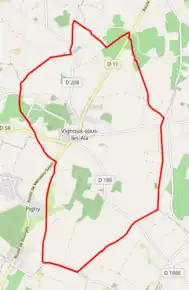 Poziția localității Vignoux-sous-les-Aix