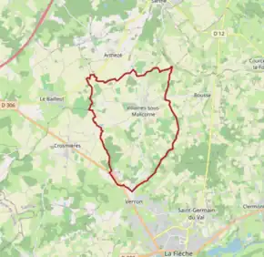 Poziția localității Villaines-sous-Malicorne