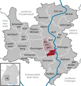 Poziția  Villingendorf pe harta districtului Rottweil