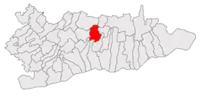 Amplasarea în cadrul județului