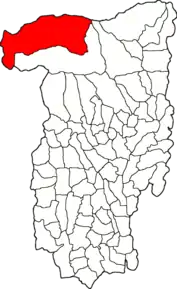 Amplasarea în cadrul județului