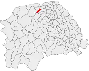 Amplasarea în cadrul județului