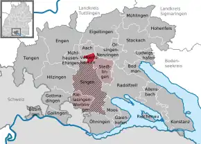Poziția  Volkertshausen pe harta districtului Konstanz