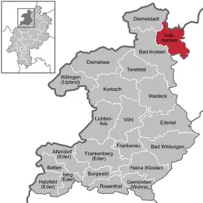 Poziția localității Volkmarsen