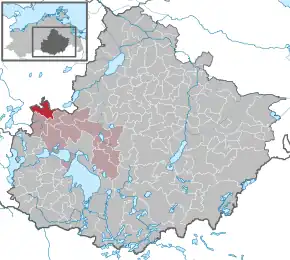 Poziția  Vollrathsruhe pe harta districtului Mecklenburgische Seenplatte