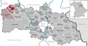 Poziția  Vorbach pe harta districtului Neustadt a.d.Waldnaab