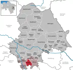 Poziția  Vordorf pe harta districtului Gifhorn