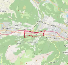 Poziția localității Vougy