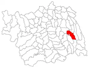 Amplasarea în cadrul județului