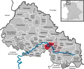 Poziția localității Wülfershausen a.d.Saale