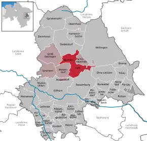Poziția  Wahrenholz pe harta districtului Gifhorn