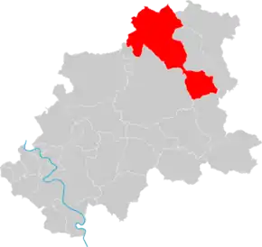 Poziția orașului Walldürn pe harta districtului Neckar-Odenwald-Kreis
