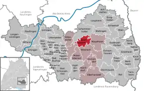 Poziția  Warthausen pe harta districtului Biberach