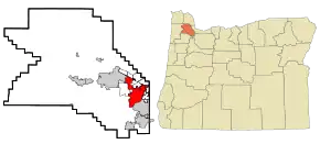 Poziția localității Beaverton